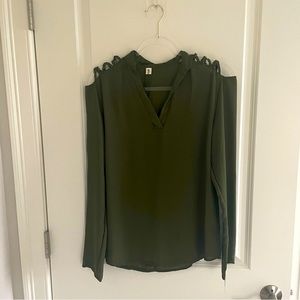 Miss green V neck Blouse